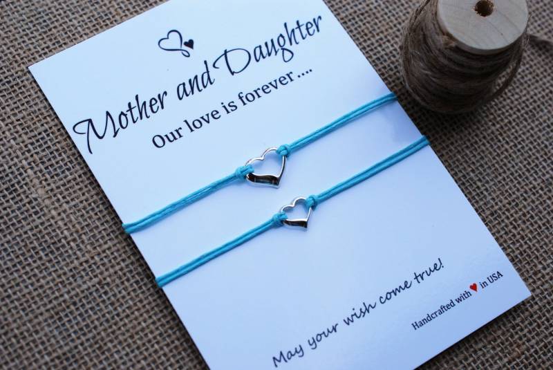 Mutter Tochter Armband Mama Und Ich Schmuck Freundschaft Sterling Silber Herz Passende Armbänder von MakeaWishXO