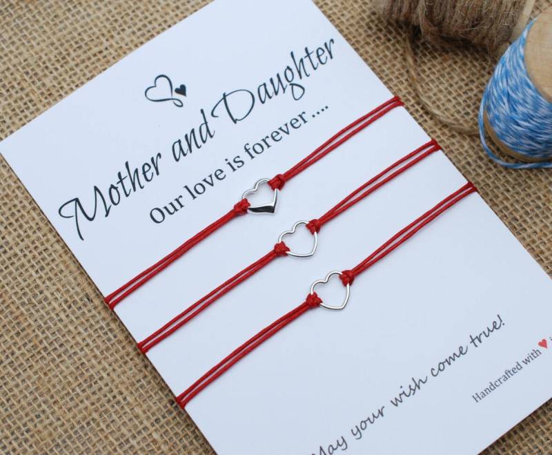 Mutter Tochter Armband Set Sterling Silber Herz Mama Und Ich Schmuck Geschenk Für Wunsch Freundschaft von MakeaWishXO