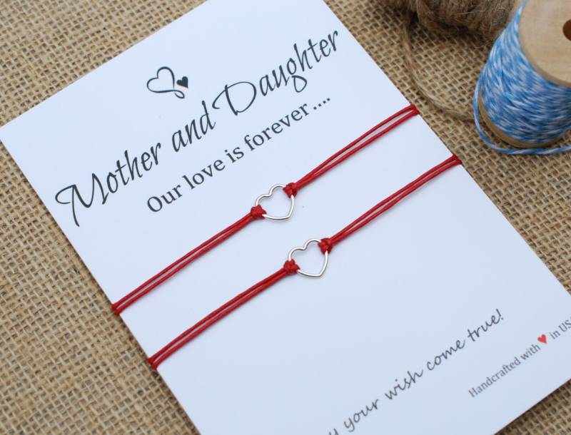 Mutter Tochter Armband Wunsch Freundschaft Sterling Silber Herz Inspirierend Zitat Geschenk Für Mama Geschenke Sie von MakeaWishXO