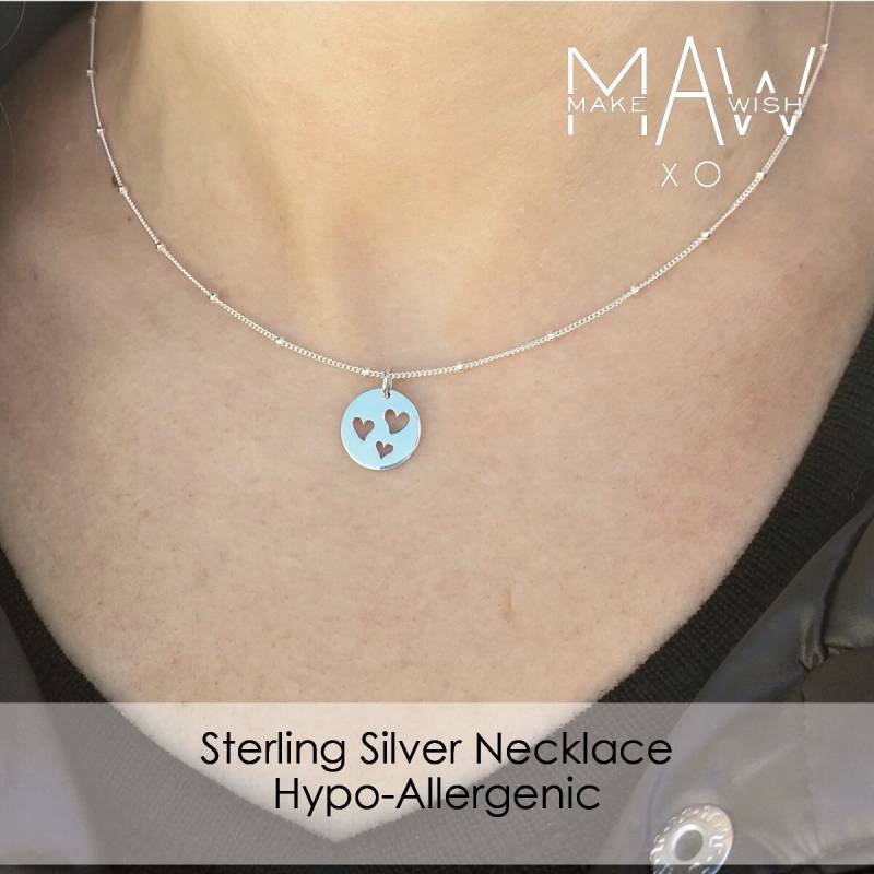 Mutter Tochter Schmuck-Set Herz Ausschnitt Halskette Mama Und Ich Schmuck Sterling Silber Geschenk Für Halsketten von MakeaWishXO