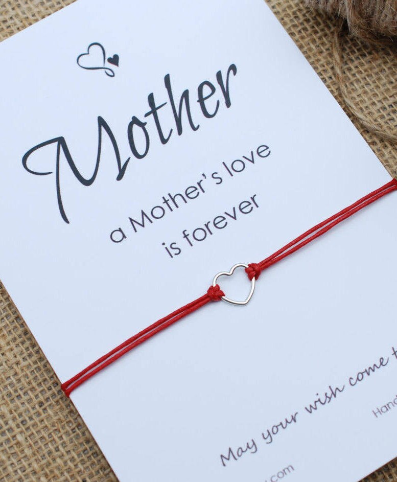 Muttertagsgeschenk Für Mama Geschenk Freundschaft Armband Mutter Tochter Sterling Silber Herz Wunsch Neue von MakeaWishXO