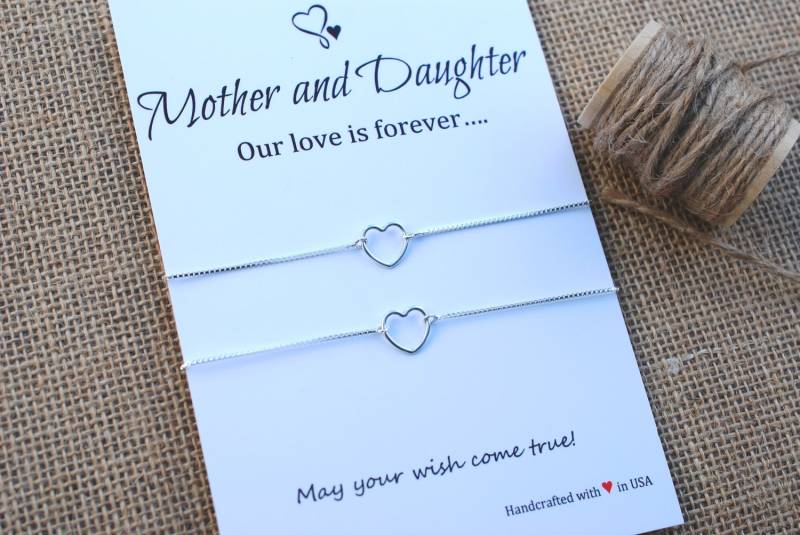 Muttertagsgeschenk Mutter Tochter Armband Sterling Silber Herz Mama Und Ich Armbänder Geschenk Für Generation von MakeaWishXO