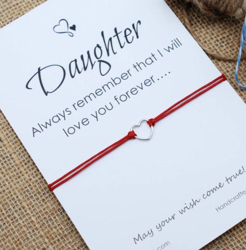 Tochter Armband Sterling Silber Herz Freundschaft Wunsch Geschenk Für Personalisierte Frauen Geschenke von MakeaWishXO