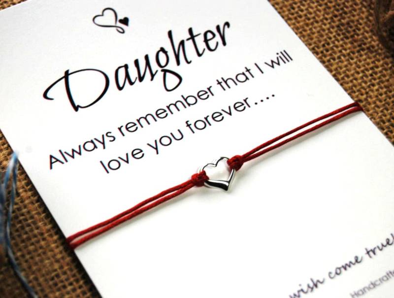 Tochter Armband Sterling Silber Herz Für Makramee Freundschaftsarmband Geschenke Wunsch von MakeaWishXO