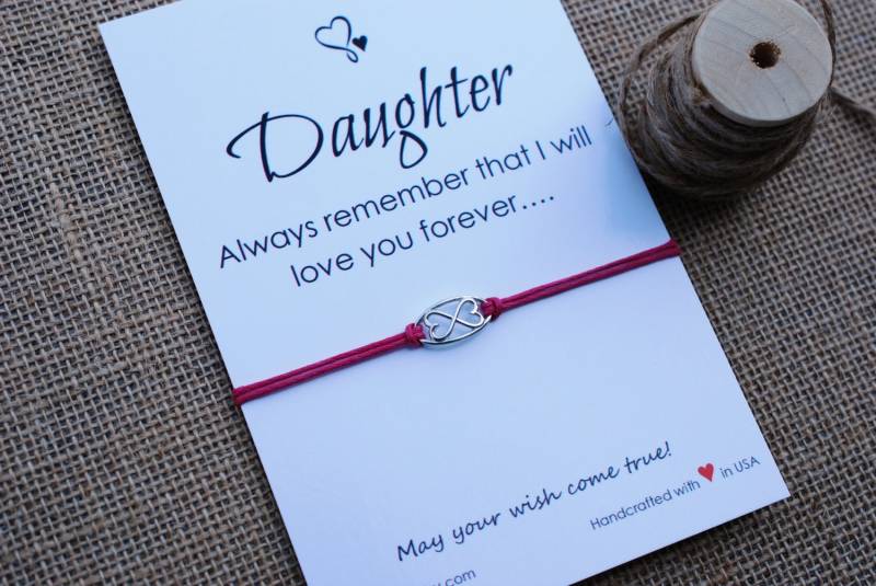 Tochter Armband Sterling Silber Herz Geburtstagsgeschenk Für Wunsch Personalisierte Geschenke Freundschaft Armbänder von MakeaWishXO