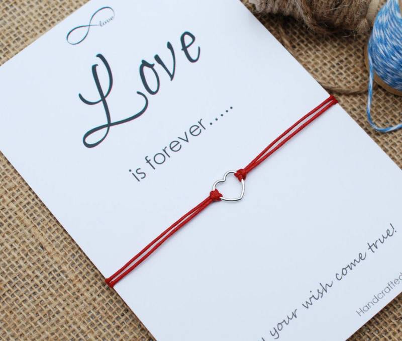 Valentinstag Geschenk Liebe Armband Herz Sterling Silber Wunsch Freundschaft Beste Freund von MakeaWishXO