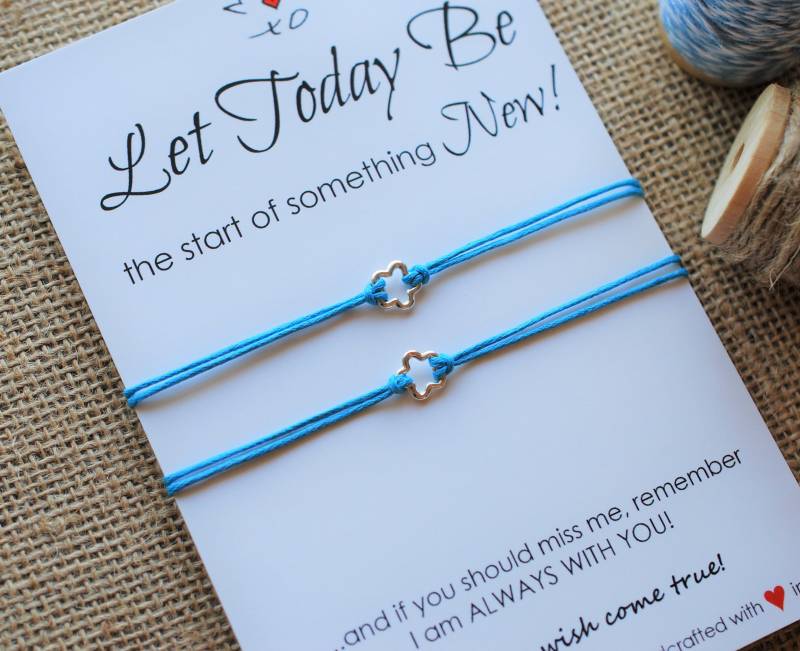 Zurück Zu Schule Geschenk Erster Tag Der Armband Mama Und Mich Passende Armbänder Angst Trennung Wunsch Sterling Silber von MakeaWishXO