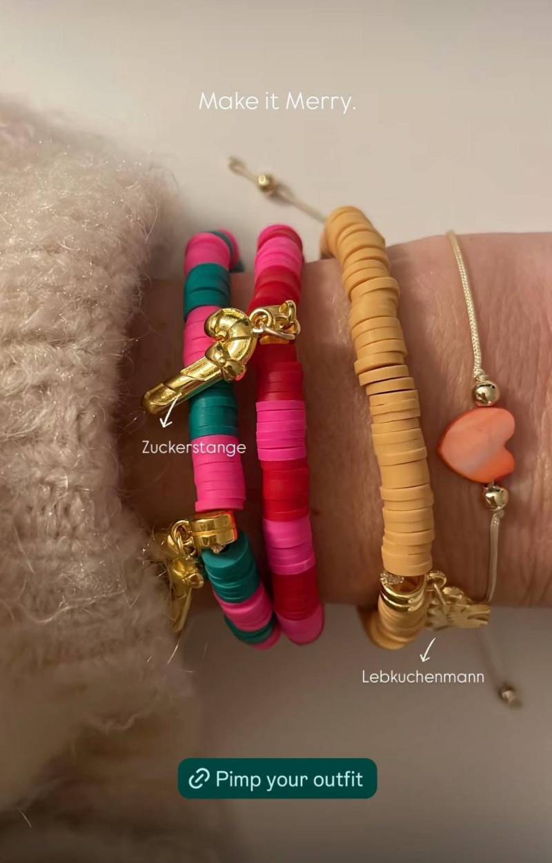 Armbänder Lebkuchenmann | Perle Armband Weihnachten Geschenk Christmas Tannenbaum Boho Zuckerstange Neon von MakeitNeon