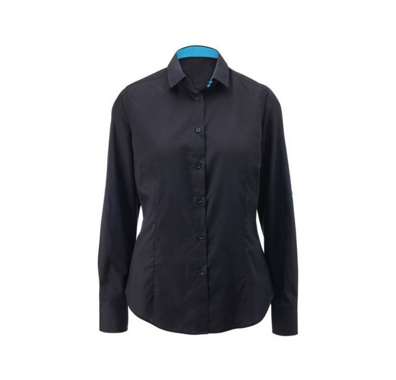 Makenjo Langarmhemd Damen Schwarz Hemd Businesshemd Freizeithemd Gastro von Makenjo