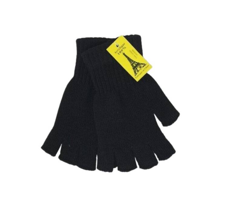 Makenjo Strickhandschuhe Handschuhe Herren Damen Strick Fingerlose Schwarz von Makenjo