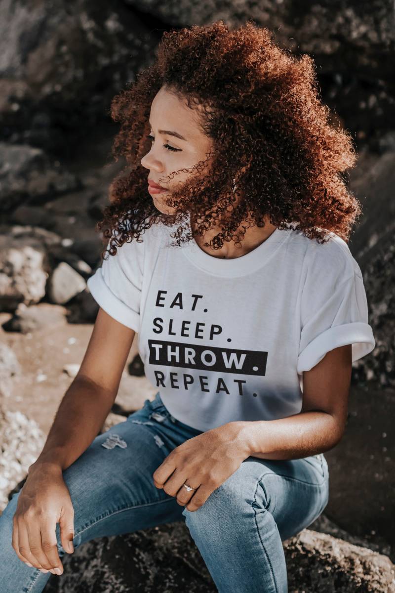 Eat Sleep Throw Repeat Pottery Baumwolle Hochwertiges Grafik-T-Shirt, Shirt-Geschenk Für Keramikkünstler von MakersNook