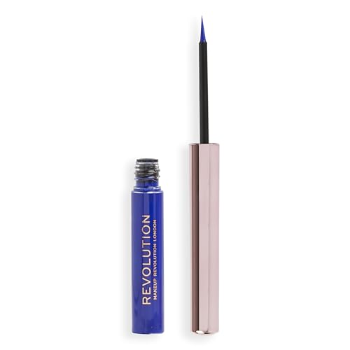 Makeup Revolution, Super Flick Liquid Eyeliner, Highly Pigmented, Blue, 2.4 ml von Revolution Beauty London