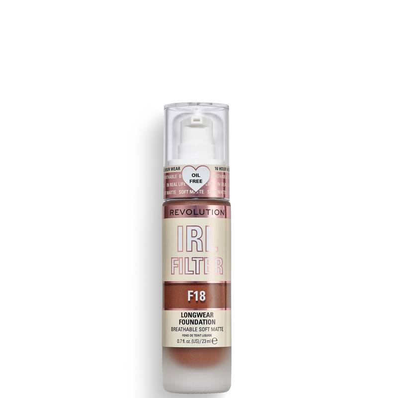 Makeup Revolution IRL Filter Foundation mit langer Haltbarkeit 23 ml (Verschiedene Farbtöne) - F18 von Makeup Revolution