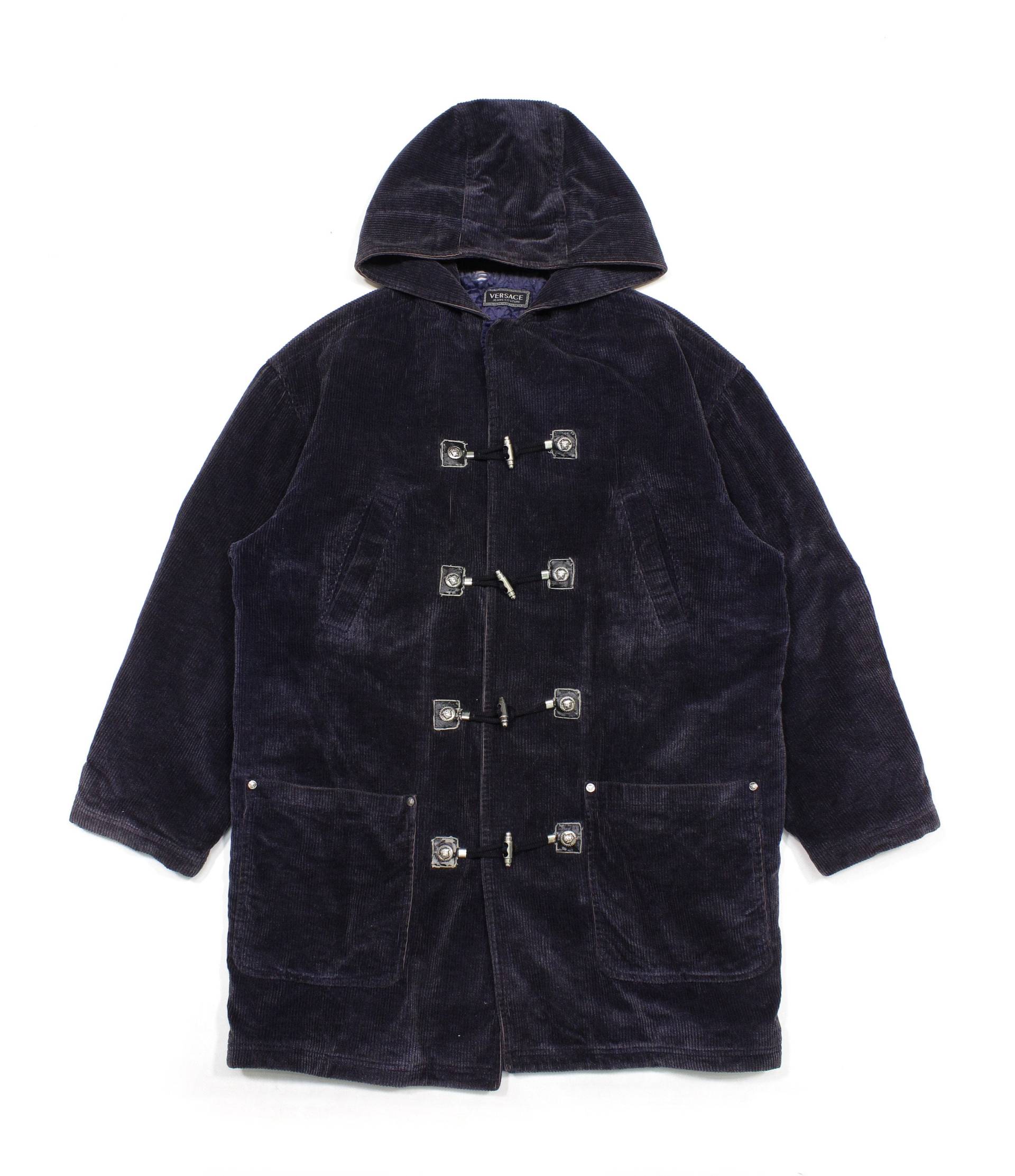 Versace 80Er Jahre Medusa Knöpfe Cord Dufflecoat Vintage von MakeyourselfUA