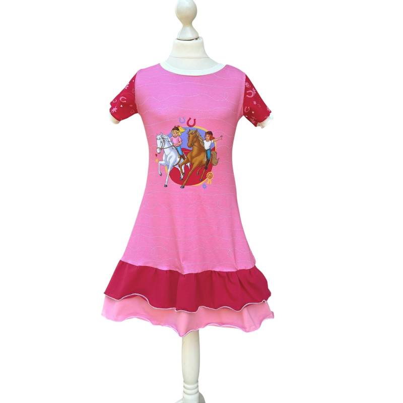 Bibi Und Tina Rüschenkleid Rosa Pink // Mädchen Kleid A-Linie Mit Amadeus - Festliches Mädchenkleid Für Besondere Anlässe von MakindaDE