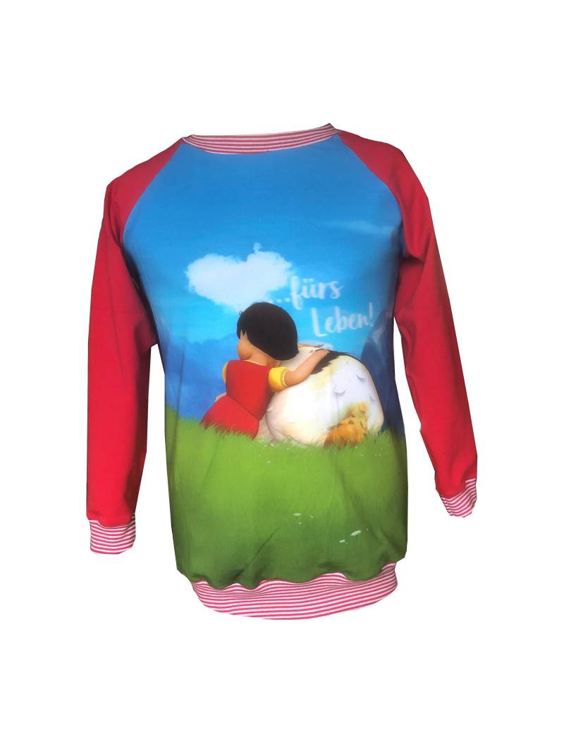 Heidi Mädchen Pullover 116, Pulli Für -Handgefertigter Kinder in Der Farbe Rot Mit Motiv von MakindaDE