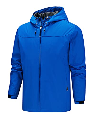 MakingDa Herren Softshell Jacken Atmungsaktiv Outdoor Funktionsjacke Winddicht Jacke Mantel Reißverschluss Freizeitjacke-Blau-3XL von MakingDa