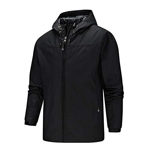 MakingDa Herren Softshell Jacken Atmungsaktiv Outdoor Funktionsjacke Winddicht Jacke Mantel Reißverschluss Freizeitjacke-Schwarz-3XL von MakingDa