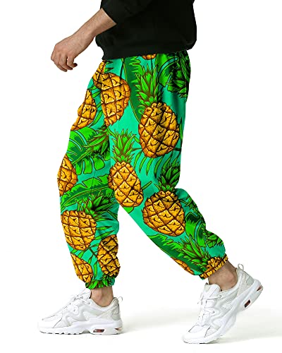 MakingDa Herren-Jogginghose mit elastischem Bund, Lockere Passform, Paisley bedruckter, Hippie-Stil Weite Beinhose, bequem für Laufen, Joggen, Strand und Spazierengehen-8-3XL von MakingDa