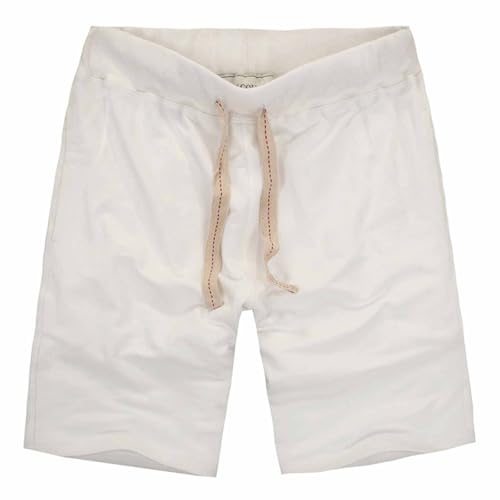 MakingDa Men's Summer Cotton Jogging Shorts Leisure Lightweight Sports Short Drawstring Stretch Elastic Waist with Pockets Weiß S MakingDa Men's Summer Cotton Jogging Shorts Leisure Lightweight Sports Short Drawstring Stretch Elastic Waist with Pockets Weiß S von MakingDa
