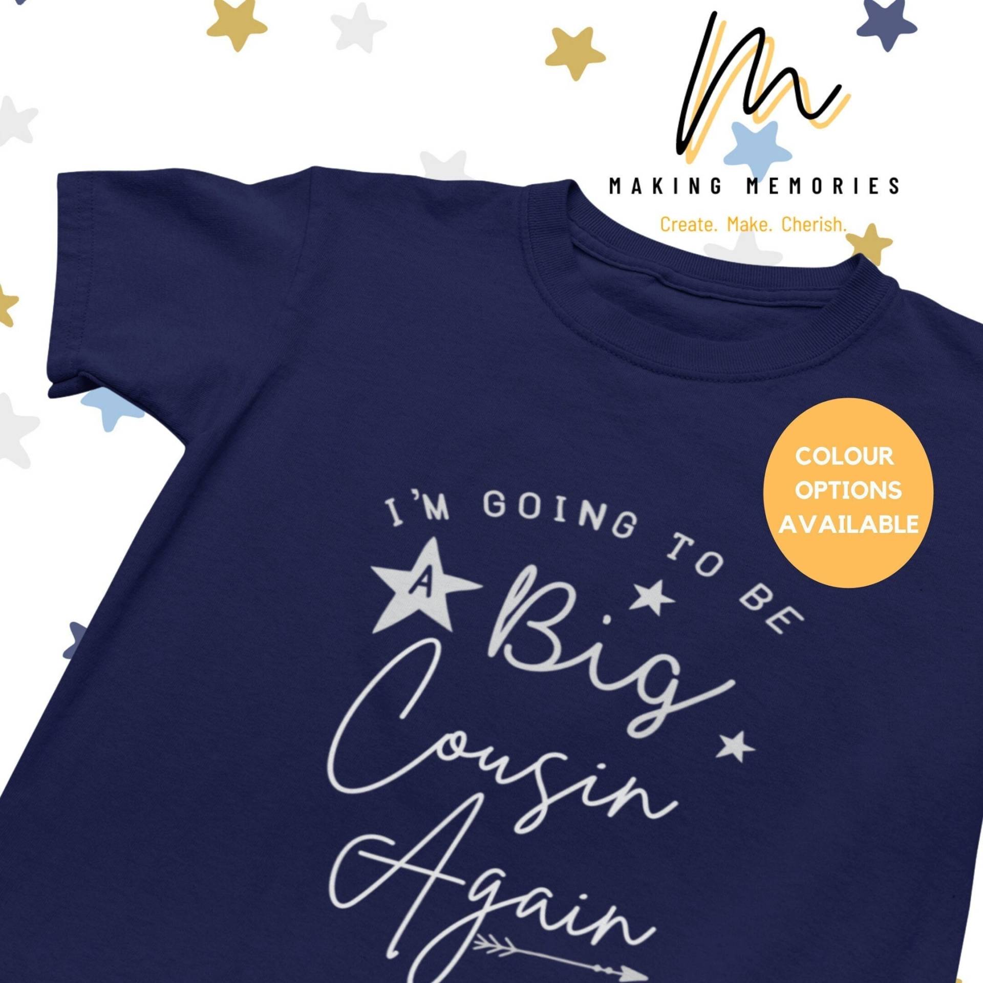 Big Cousin Wieder T-Shirt, Bruder Schwangerschaft Offenbaren, Geschwister, Neues Baby, Ankündigung, Großer T-Shirt von MakingMemoriesFash