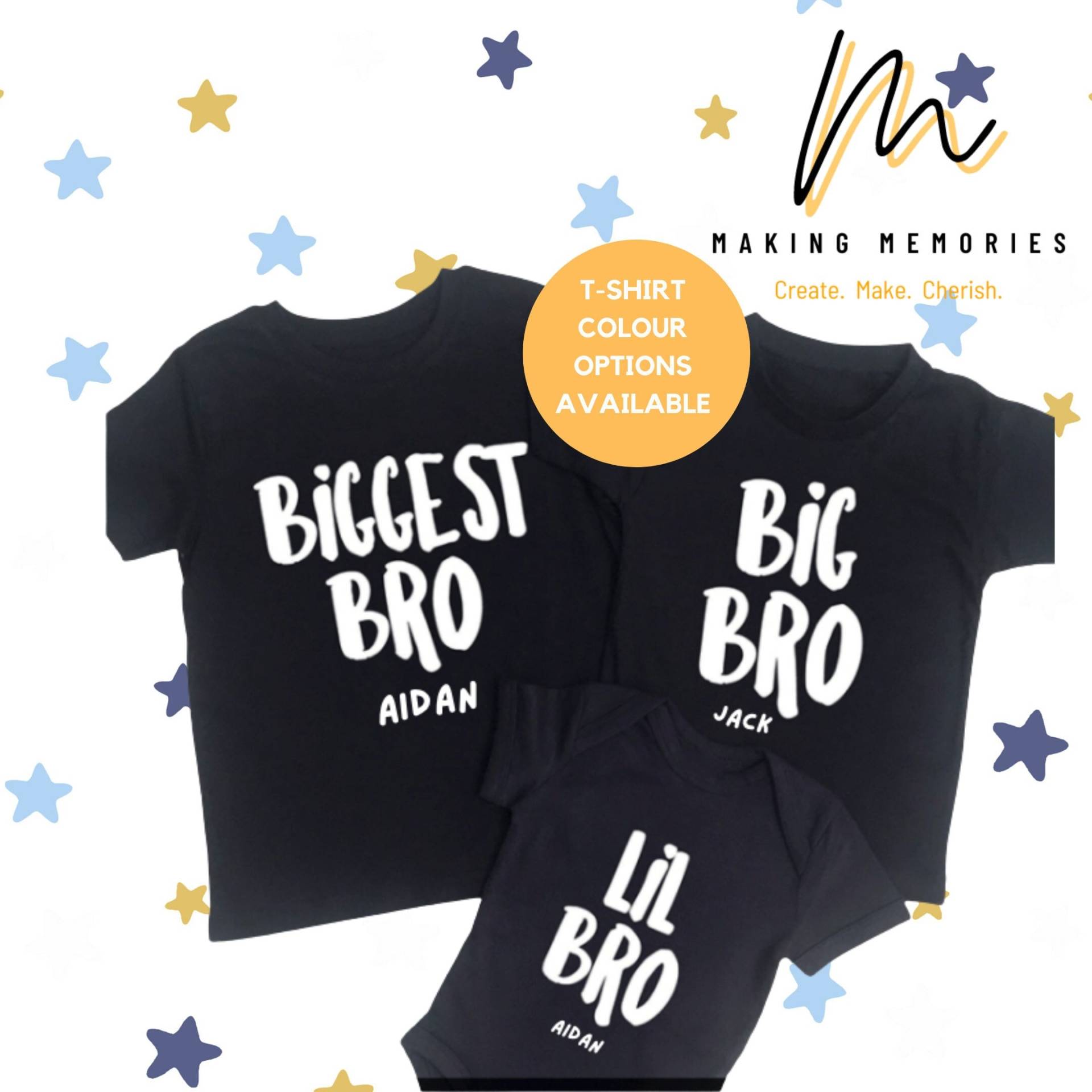 Personalisierte Große/Kleine Größte Mittlere Bruder Passende Ankündigung T-Shirts, T-Shirts Shirt, Schlafanzug Kleinkind-Set, Baby Geschenk von MakingMemoriesFash