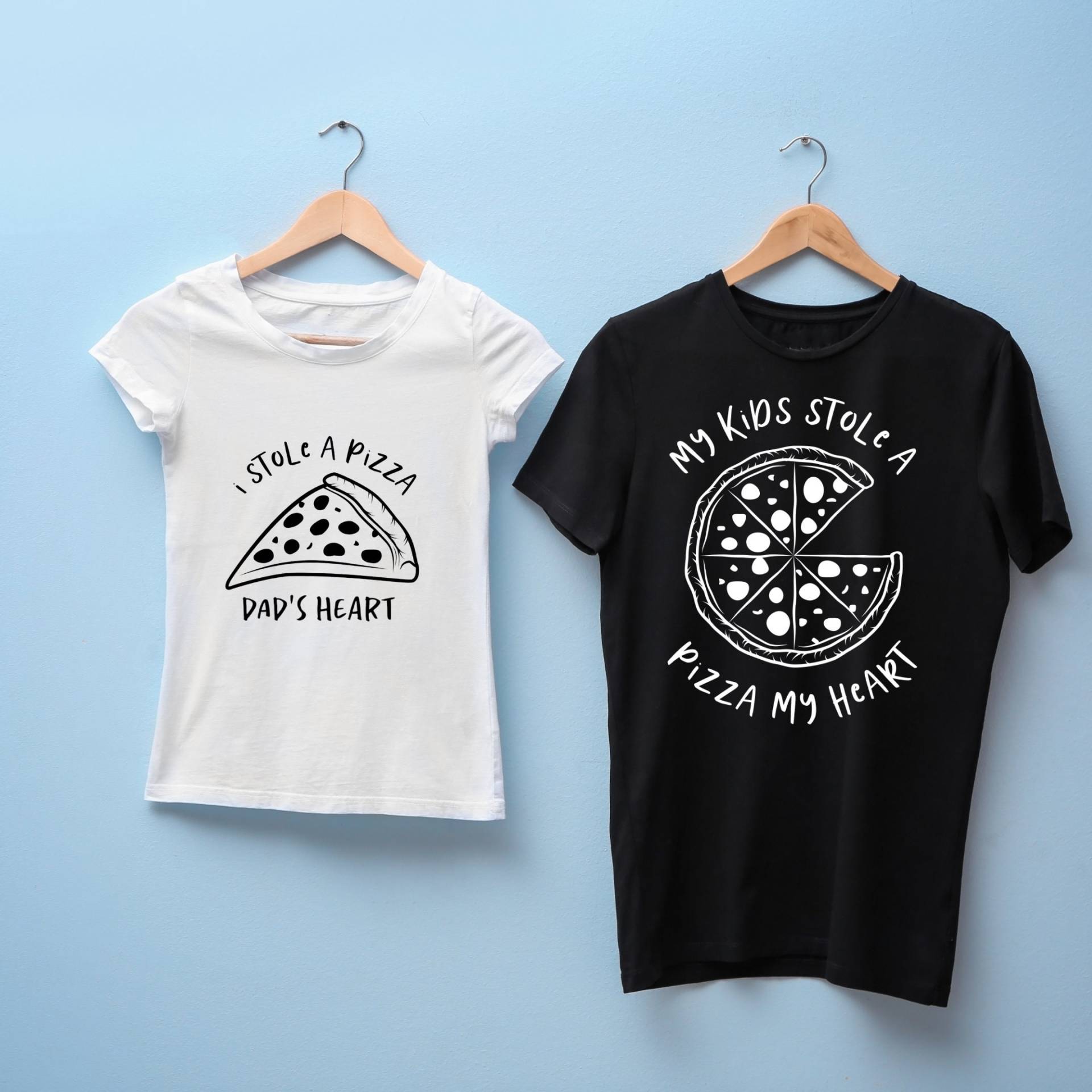 Valentinstag Geschenk, Pizza Tshirt Vatertag Baby Wachsen, Personalisierter Body, Kleidung Set, Scheibe, Papa Und Passendes Shirt von MakingMemoriesFash