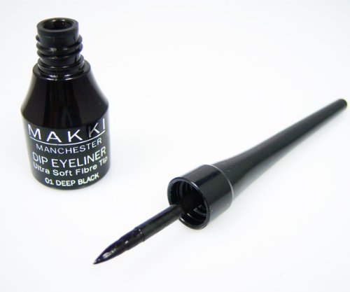 Makki Tief Schwarz Ultra dünner Flüssig-Eyeliner Matte Finish von Makki