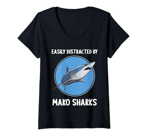 Damen Makohaie Makohai T-Shirt mit V-Ausschnitt Damen Makohaie Makohai T-Shirt mit V-Ausschnitt von Makohaie Makohai Tier Shop