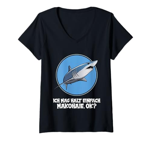 Damen Makohaie Makohai T-Shirt mit V-Ausschnitt Damen Makohaie Makohai T-Shirt mit V-Ausschnitt von Makohaie Makohai Tier Shop
