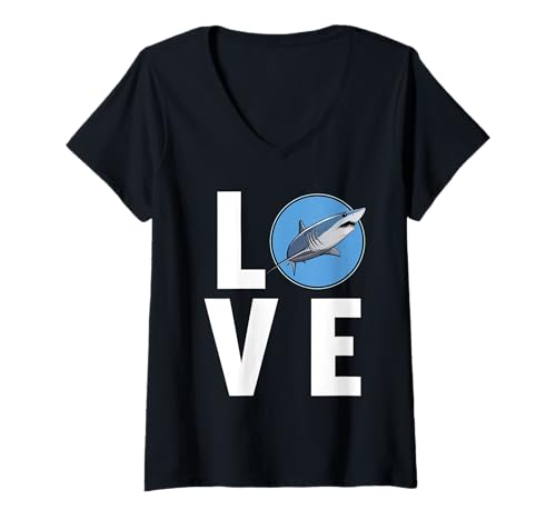 Damen Makohaie Makohai T-Shirt mit V-Ausschnitt Damen Makohaie Makohai T-Shirt mit V-Ausschnitt von Makohaie Makohai Tier Shop
