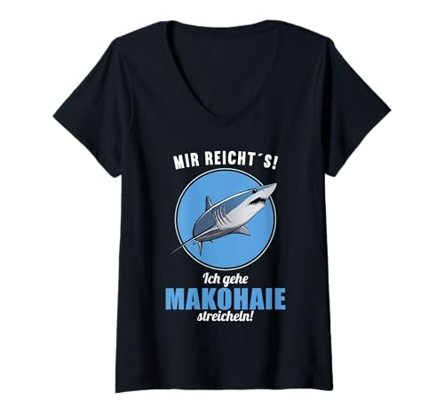 Damen Makohaie Makohai T-Shirt mit V-Ausschnitt Damen Makohaie Makohai T-Shirt mit V-Ausschnitt von Makohaie Makohai Tier Shop