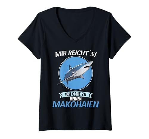 Damen Makohaie Makohai T-Shirt mit V-Ausschnitt Damen Makohaie Makohai T-Shirt mit V-Ausschnitt von Makohaie Makohai Tier Shop