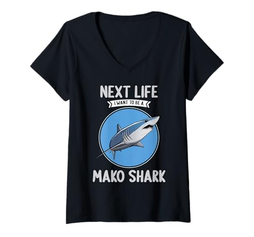Damen Makohaie Makohai T-Shirt mit V-Ausschnitt Damen Makohaie Makohai T-Shirt mit V-Ausschnitt von Makohaie Makohai Tier Shop