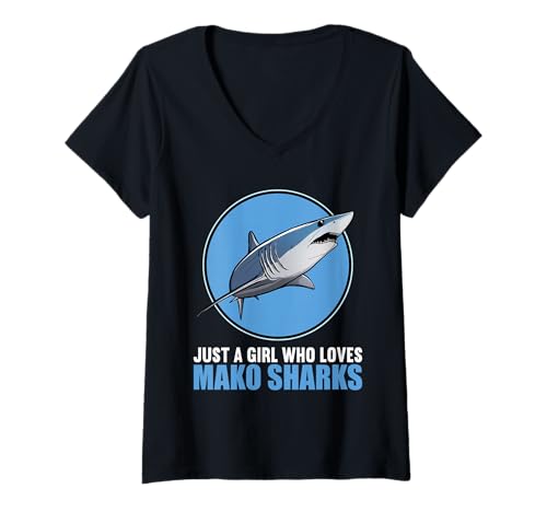 Damen Makohaie Makohai T-Shirt mit V-Ausschnitt Damen Makohaie Makohai T-Shirt mit V-Ausschnitt von Makohaie Makohai Tier Shop