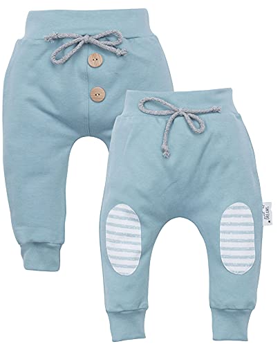 Makoma 100% Baumwolle Baby Kinder Hose 2er Set Pumphose Lang Jogginghose Sweathose Sweet Dreams (62) von Makoma