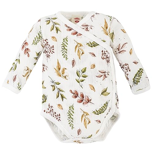 Makoma Baby Body Junge Musselin - Unisex Wickelbody Langarm - Baby Body Mädchen - Baby Erstausstattung Neugeborene - 100% Baumwolle - Baby Geschenk (56, Sommer) von Makoma