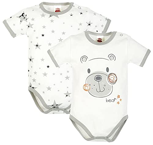 Makoma Baby Body Kurzarm Jungen - Baby Body Mädchen Sommer - Neugeborene & Kleinkinder Unisex - 100% Baumwolle (74, Teddy) von Makoma