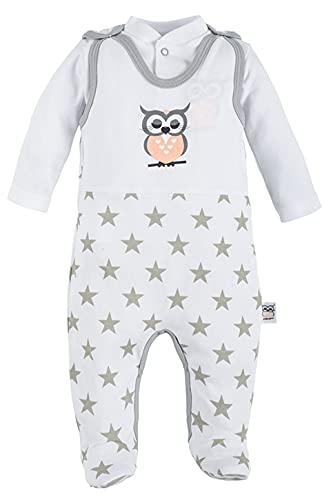 Makoma Baby Erstausstattung Strampler-Set mit Langarmshirt für Säuglinge & Neugeborene Jungen und Mädchen (50 – 74) (56, Eule) von Makoma