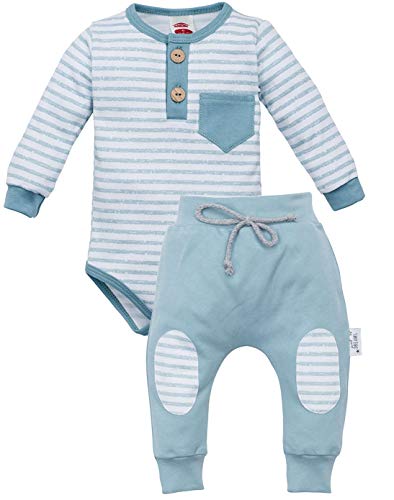 Makoma Baby Kleidung Set Jungen & Mädchen Langarm Body Hose ohne Fuß 100% Baumwolle Sweet Dreams (62, Streifen) von Makoma