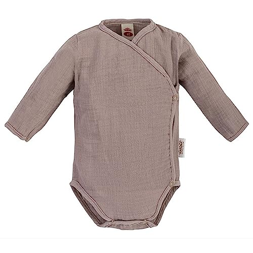 Makoma Baby Musselin Body Wickelbody Langarm - Neugeborene Jungen & Mädchen - Babykleidung aus 100% Baumwolle (Braun, 62) von Makoma
