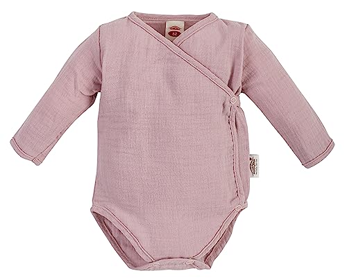 Makoma Baby Musselin Body Wickelbody Langarm - Neugeborene Jungen & Mädchen - Babykleidung aus 100% Baumwolle (Rosa, 56) von Makoma