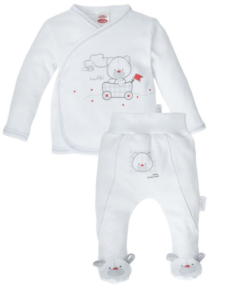 Makoma Erstausstattungspaket Baby Wickeljacke, Shirt, Hose mit Fuß unisex Organic White (Set, 2-tlg., 2-tlg) 100% Baumwolle von Makoma