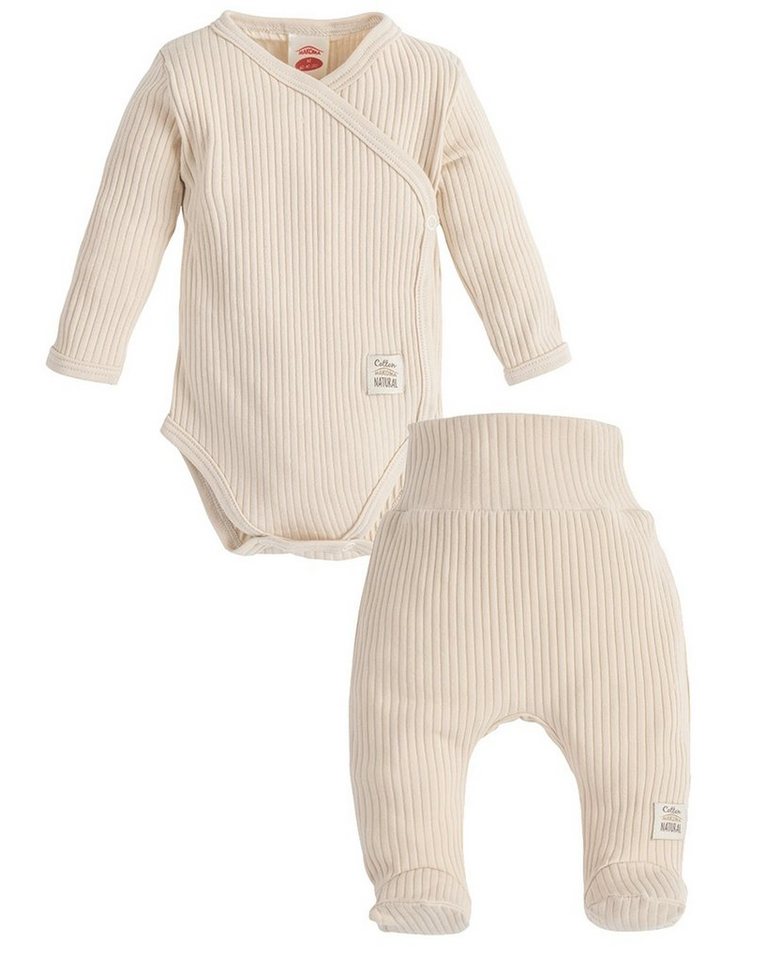 Makoma Erstausstattungspaket Baby Kleidung-Set Wickelbody & Hose mit Fuß Neutral -Harmony- (Set, 2-tlg) 100% Baumwolle von Makoma