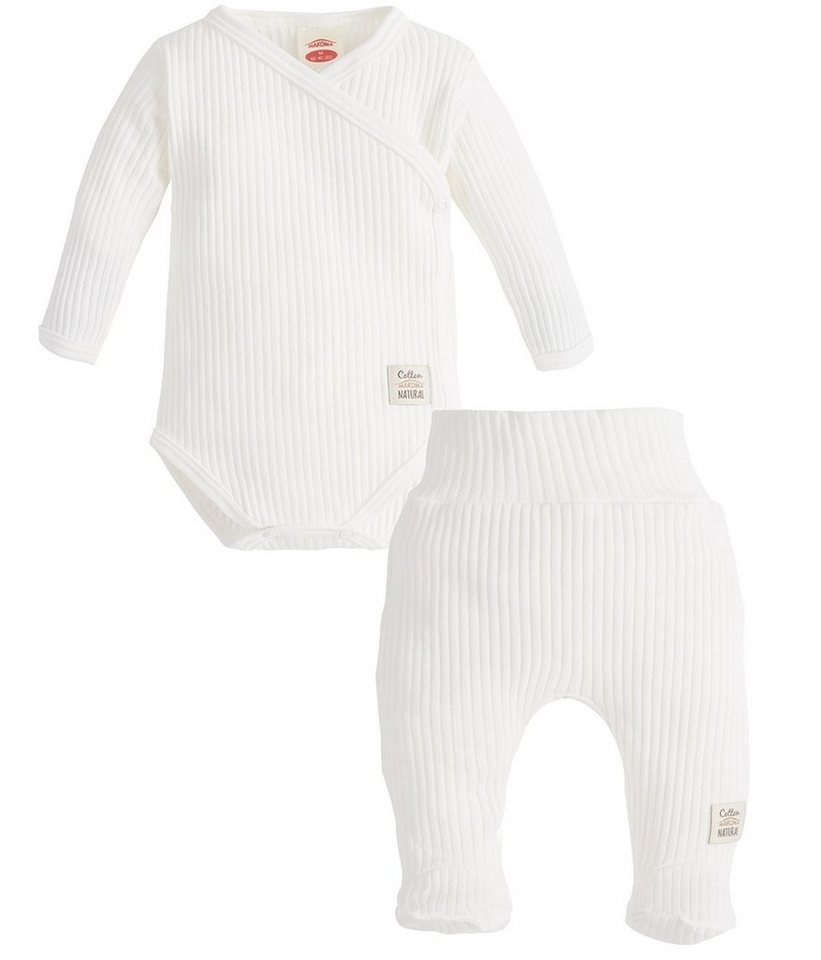 Makoma Erstausstattungspaket Baby Kleidung-Set Wickelbody & Hose mit Fuß Neutral -Harmony- (Set, 2-tlg) 100% Baumwolle von Makoma