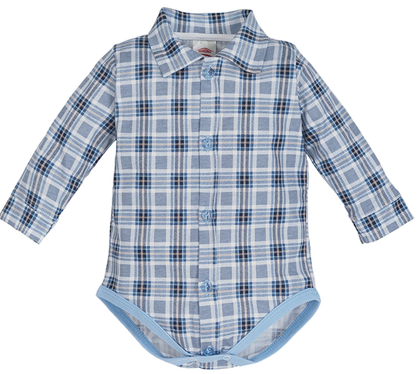 Makoma Hemdbody Baby Body Hemd Langarm Kariert mit Kragen (1-tlg) 100% Baumwolle von Makoma