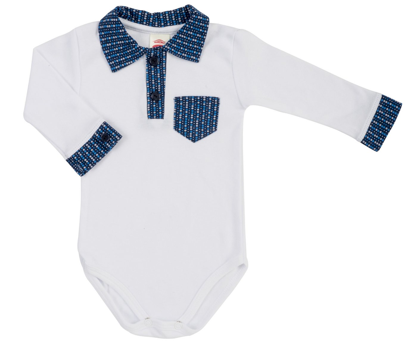 Makoma Hemdbody Baby Langarm Body mit Kragen Hemdbody Jungen (1-tlg) 100% Baumwolle von Makoma