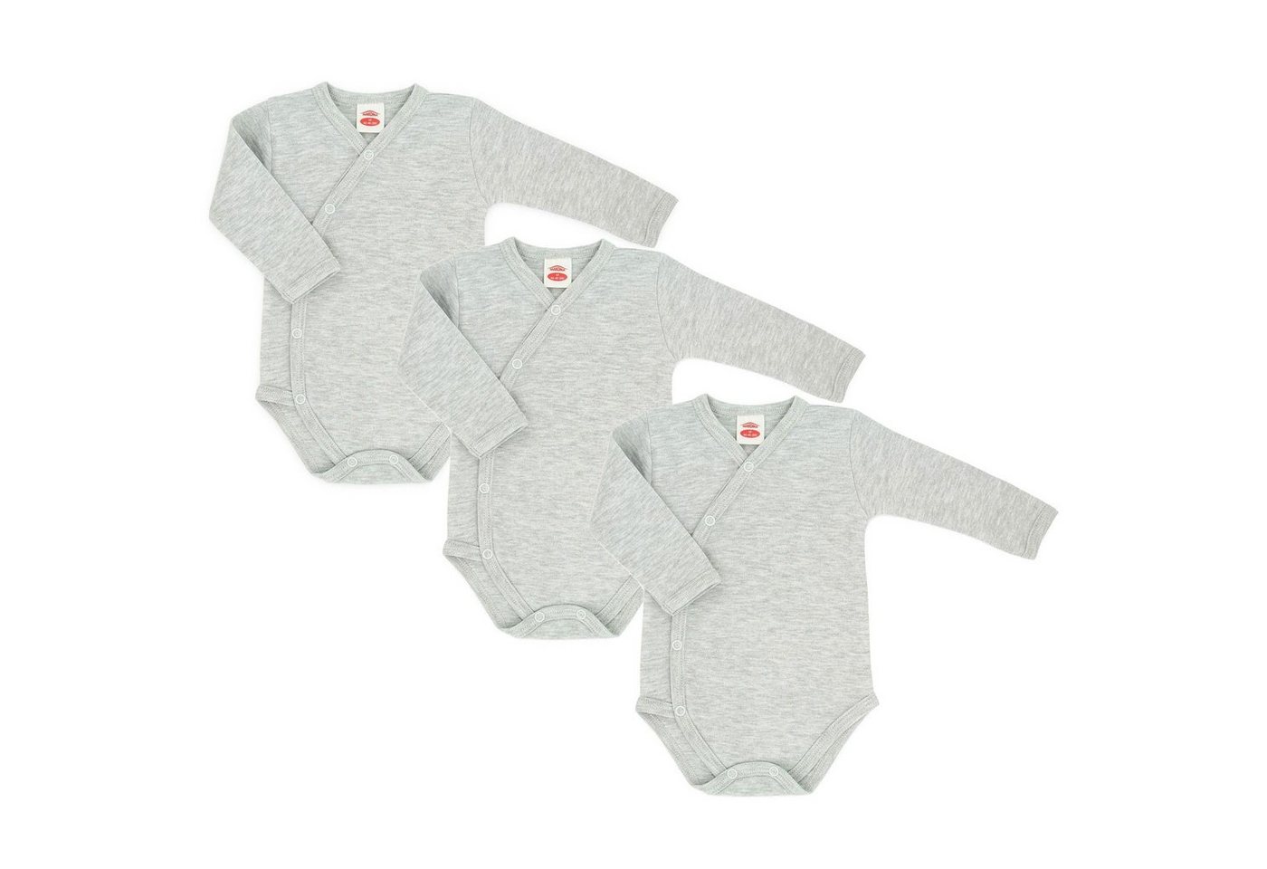 Makoma Langarmwickelbody Baby Body Wickelbody für Neugeborene Jungen & Mädchen (Spar-Set, 3-tlg., 3er-Pack) 100% Baumwolle von Makoma