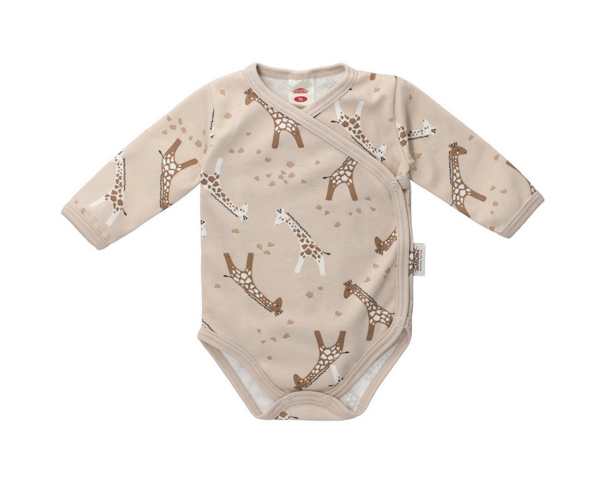 Makoma Langarmwickelbody Giraffe Unisex Kinder (1-tlg) Langarm Einteiler, Body, Longsleeve-Body, Bodysuit, Stretchbody von Makoma