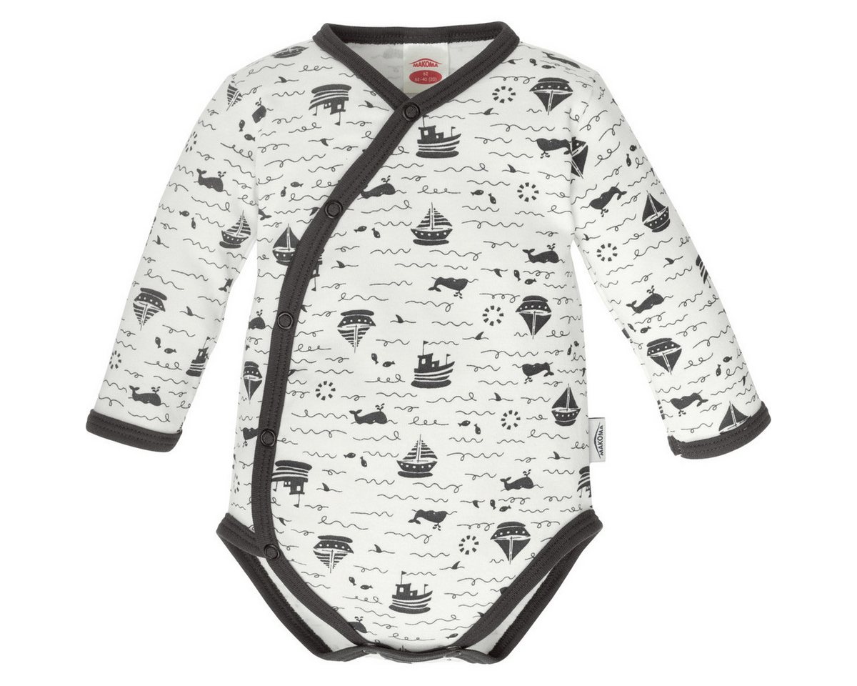 Makoma Langarmwickelbody Maritim Unisex Kinder (1-tlg) Langarm Einteiler, Body, Longsleeve-Body, Bodysuit, Stretchbody von Makoma